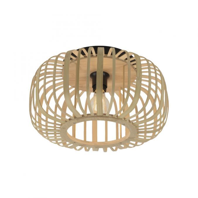 Lampa sufitowa wisząca Leuchten Direkt Racoon 4366 drewno naturalno-czarna boho 1xE27 x 40W 1 szt.