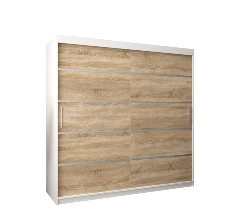 Szafa przesuwna Garderoba Abiks Verona 1 200 biały + sonoma 1 szt.