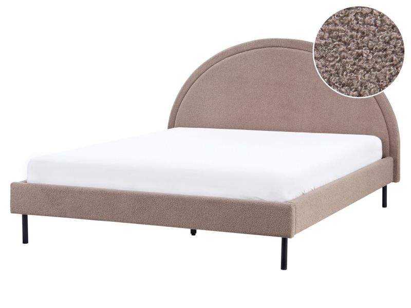 Łóżko Boucle Margut 160 x 200 cm Beżowoszary 1 szt.