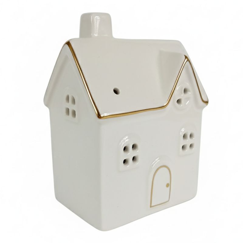 Domek EDANTI Porcelanowy Na Parapet 12,5 cm Świąteczna LED Na Baterie Boże Narodzenie 1 szt.