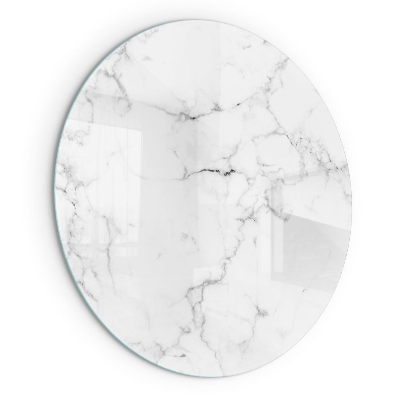 Szklana Podkładka Pod Kominek Okrąg Wallfluent Fi60 cm Marmur z żyłami 1 szt.