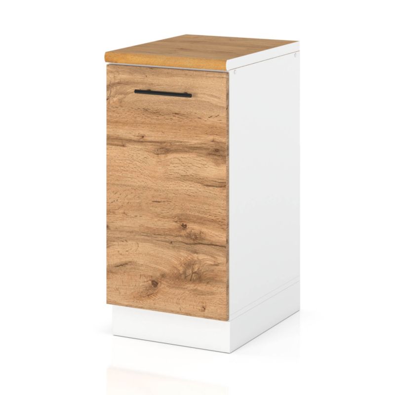 Szafka Kuchenna Hurtownia-Mebli Stojąca D40 sPremium 40cm Biały Mat Dąb Wotan 40x52x85 cm 1szt.