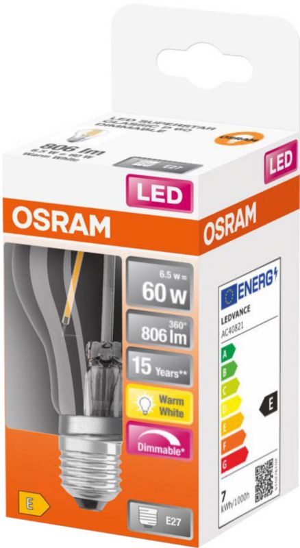 Żarówka LED Osram Filament P60 E27 806 lm 2700 K filamentowa DIM