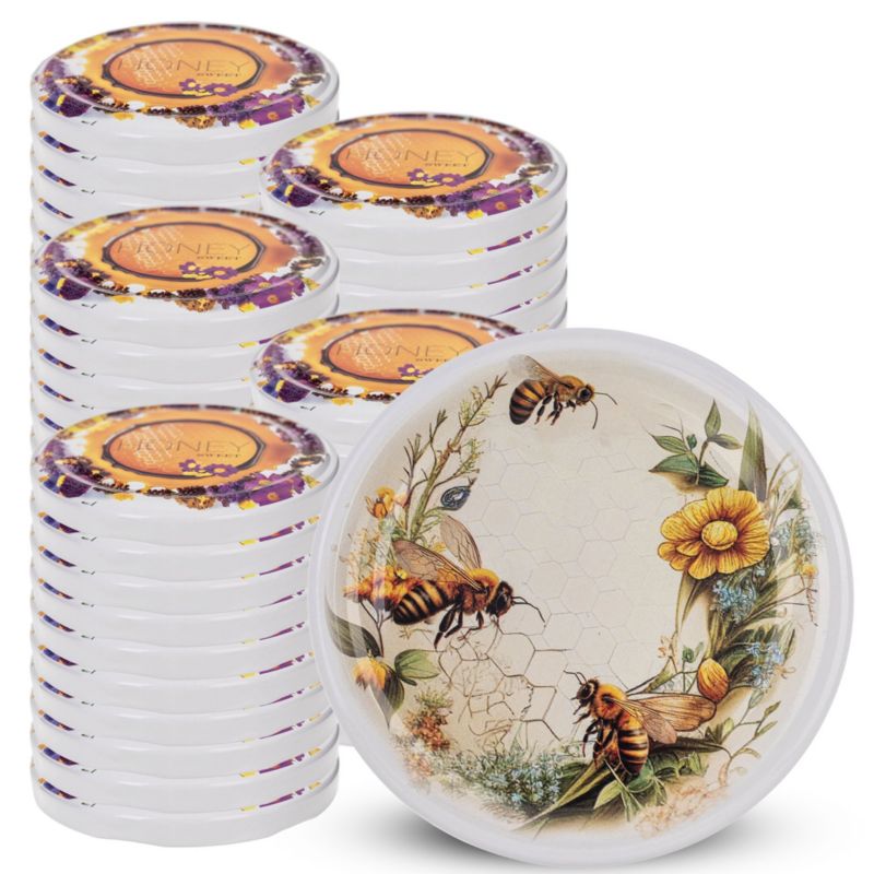 Zakrętki Do Słoików KADAX Fi 66 Nakrętki Na Słoiki Wieczka Przetwory Miód Żółty 50 szt.