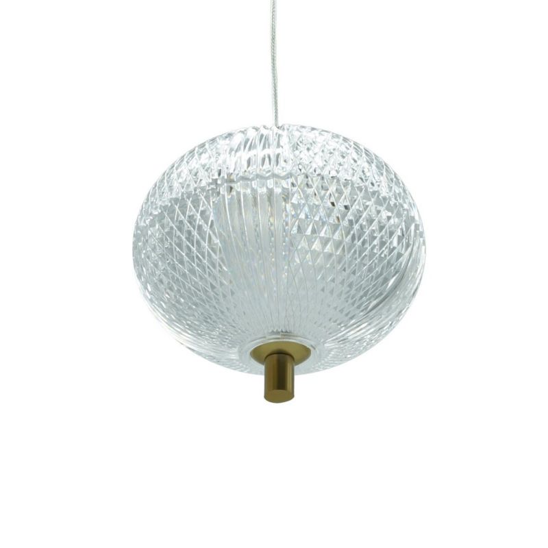 Lampa wisząca IdeaLED Amerilla złoto-przezroczysty wym: 120 x 15 x 15 cm 1xwbudowany LED x 15W 1 szt.