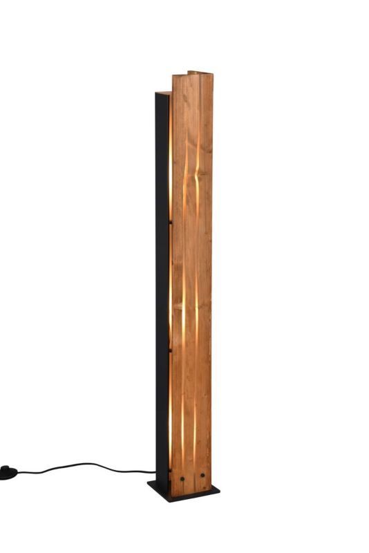 Lampa podłogowa stojąca Trio Karuni jasne drewno-czarna 3 x E27 x 20W wym: 121 x 16 x 16 cm - 1 szt.