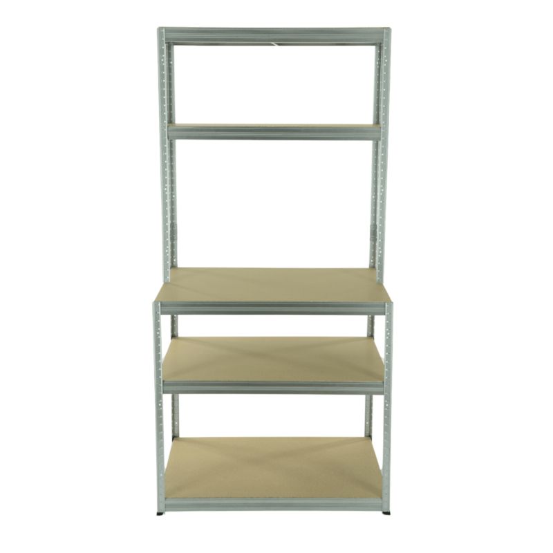 Stół warsztatowy MODO24 regał metalowy roboczy 196x100x60 cm 5 półek HDF 275 kg 1 szt.