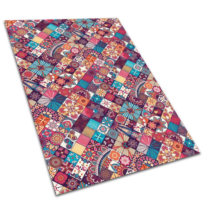 Dywan PVC Tulup 80x120 cm Wodoodporny na Balkon Kolorowa mozaika 1 szt.