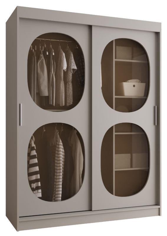 Szafa przesuwna z lustrem Garderoba Abiks BAHRAJN 2 150 kaszmir 1 szt.