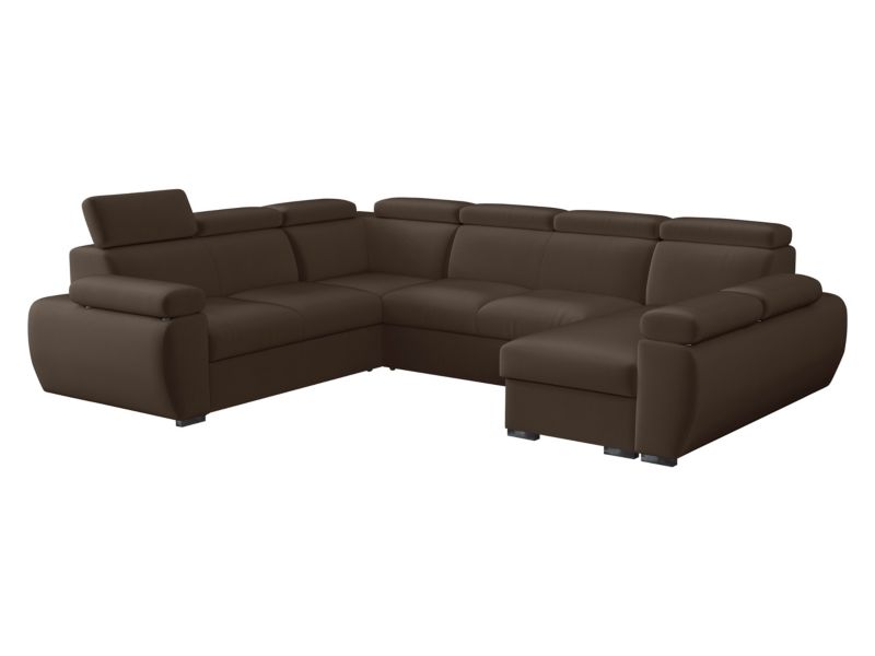 Narożnik z funkcją spania MIRJAN 24 Boston U prawy 2R+R+2P+LC brąz 1 szt.