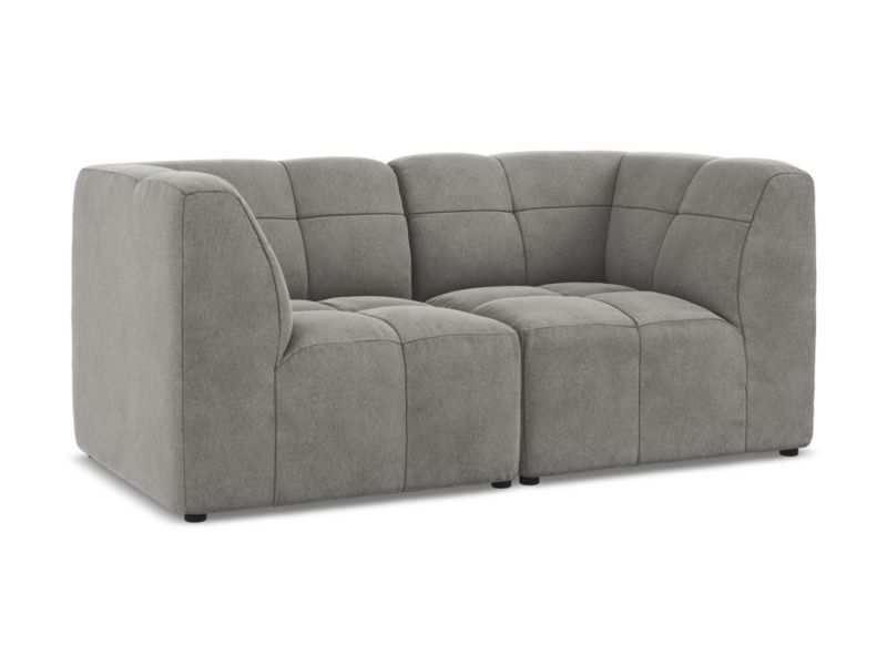 Modułowa sofa 2-osobowa LaMiaSofa GRADO z tkaniny welwetowej 180x90 cm szary 1 szt.