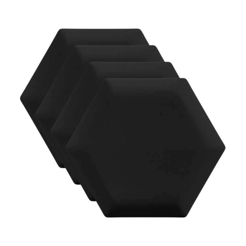 Panel ścienny tapicerowany Marbet Design SOFTLINE HEX 15 cm RIVIERA100 czarny 4 szt.