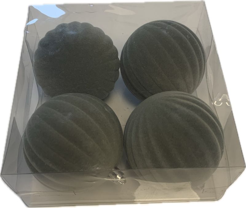 Zestaw bombek welurowych MAG 8 cm 4 szt.