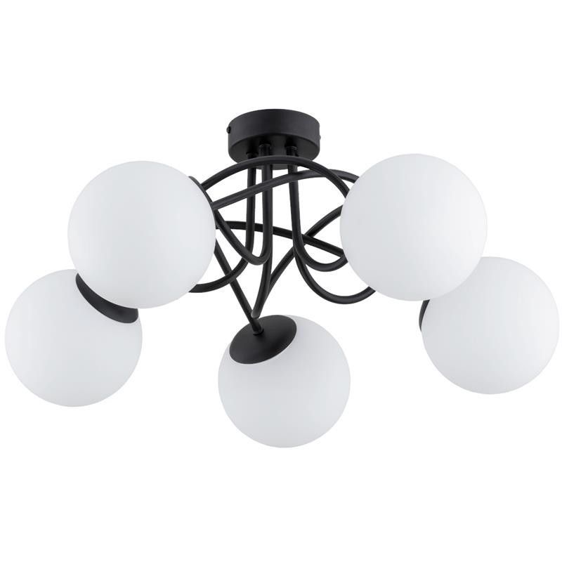 Lampa sufitowa wisząca Alfa Banko 2011 czarno-biała styl klasyczny 5xE14 x 10W 1 szt.