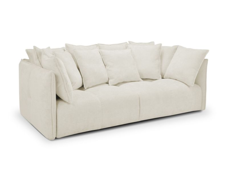 Sofa 3-osobowa LaMiaSofa FABRO z tkaniny szenilowej 250x125 cm jasny beż 1 szt.