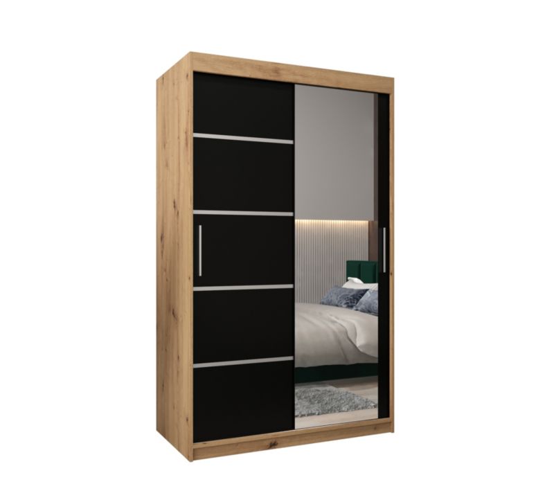 Szafa przesuwna Garderoba Abiks Verona 2 120 artisan + czarny 1 szt.