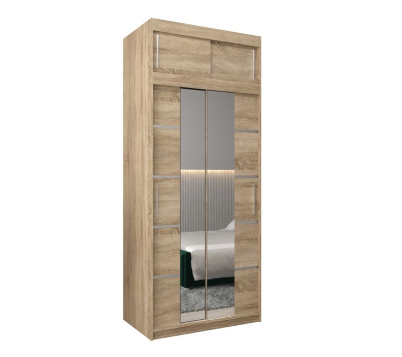 Szafa przesuwna Abiks Verona 4 100 sonoma + sonoma z nadstawką 1 szt.