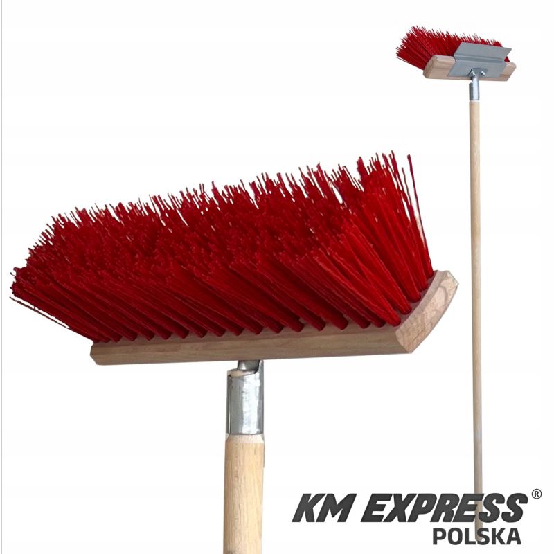 Szczotka FEINZ Zamiatacz Ulicówka Ze Skrobakiem Nylon Czerwony 400 Mm Z Kijem 1 Szt.