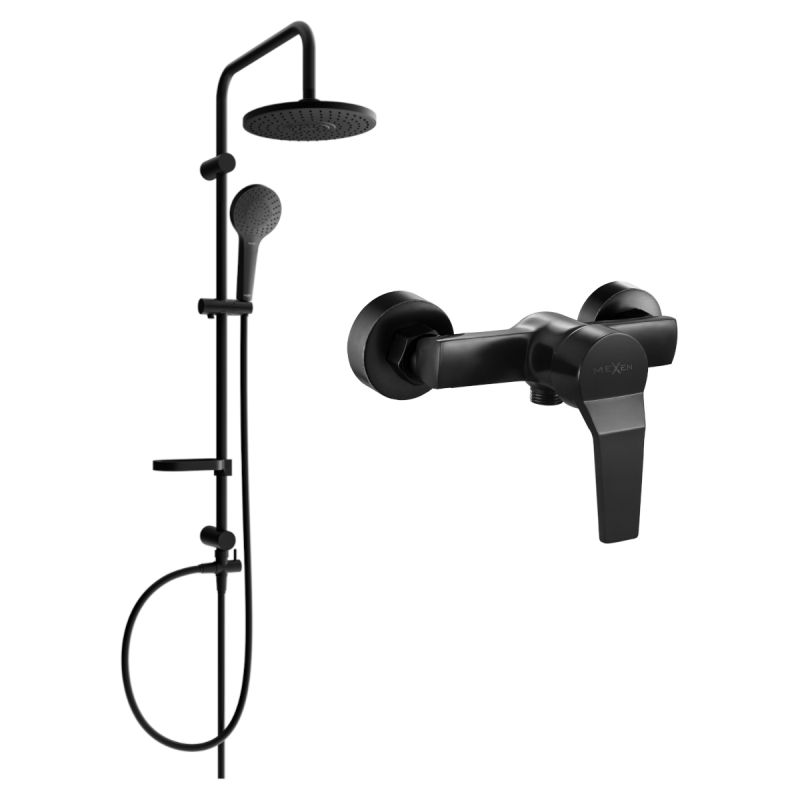 Zestaw prysznicowy natynkowy Mexen Caro czarny 746640205-70 1 szt.