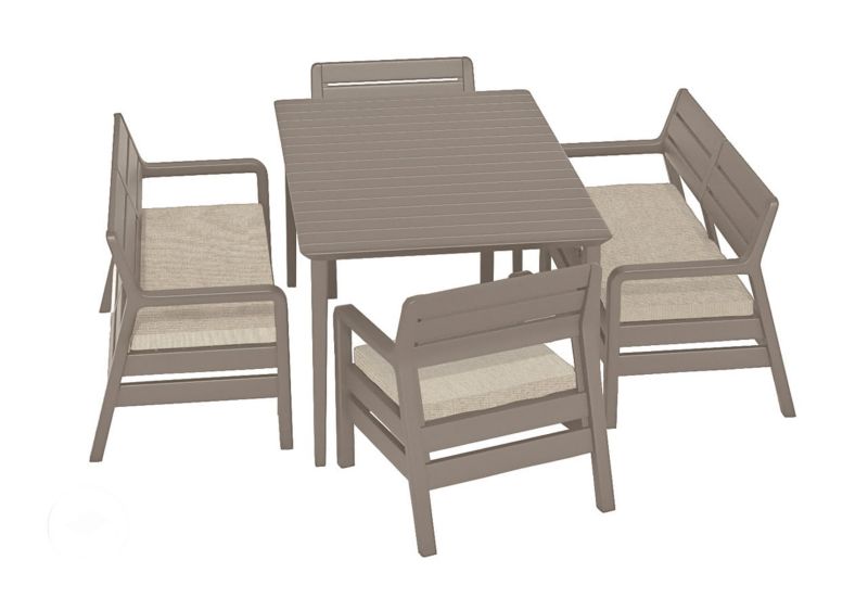 Meble ogrodowe Keter zestaw Delano ze stołem Lima Cappucino, 1 kpl.