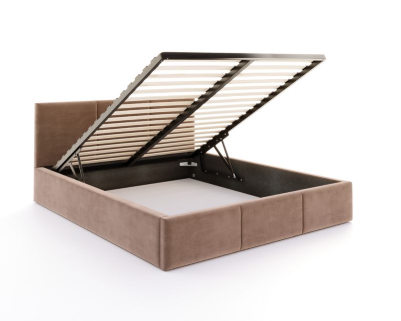 Łóżko tapicerowane FDM AMBER 160x200 brązowe z pojemnikiem i stelażem podnoszonym 1 szt.