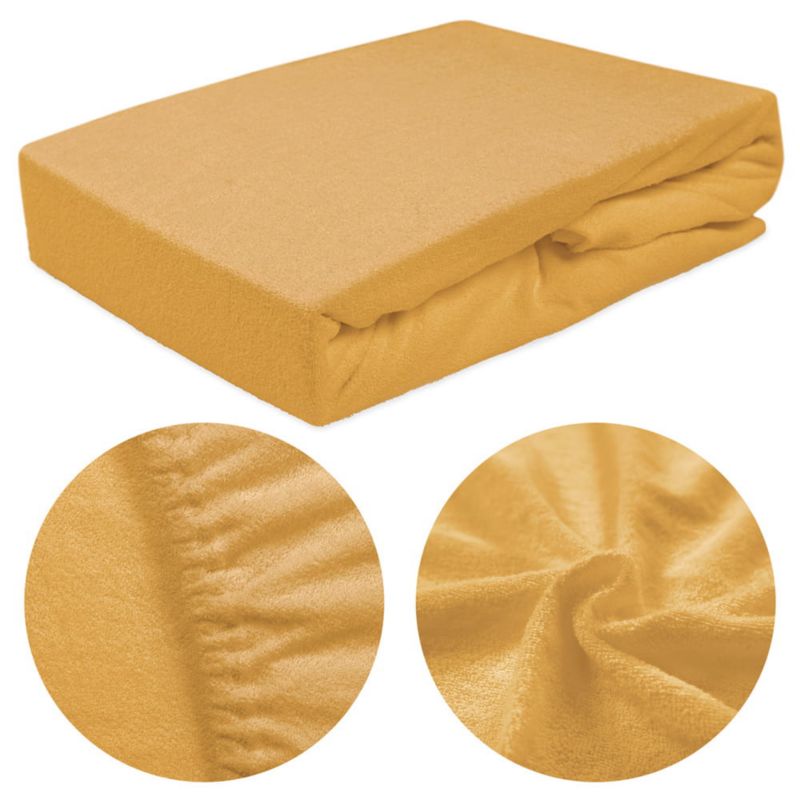 Prześcieradło frotte z gumką Darymex 120x200 kolor musztardowy 1 szt.