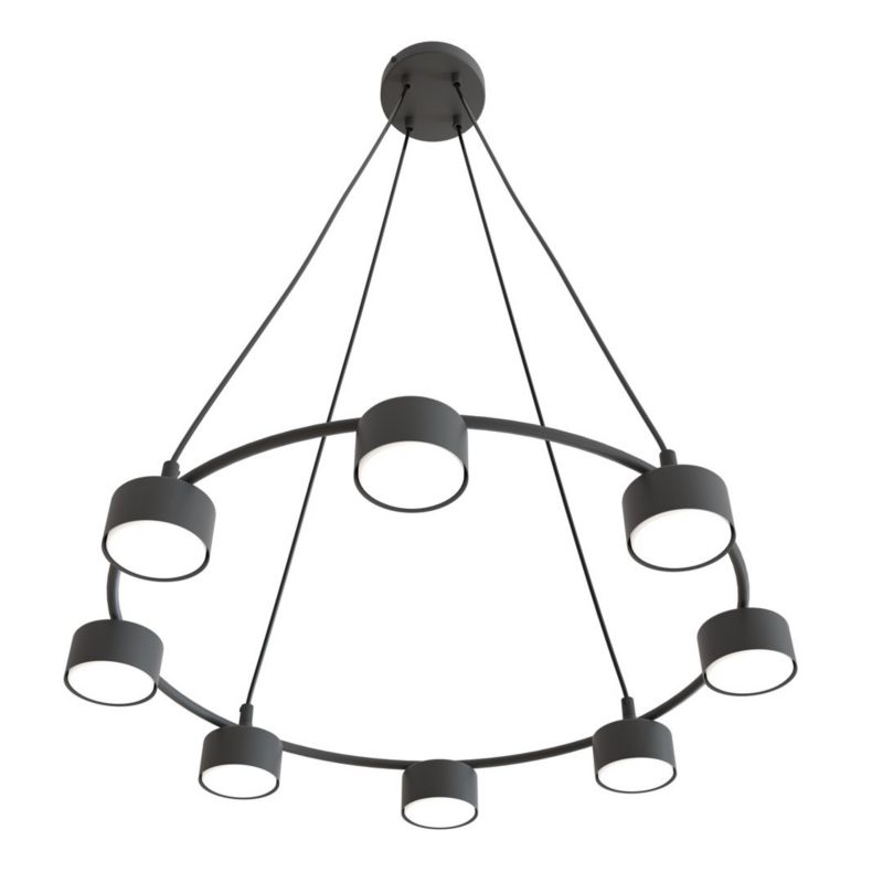 Lampa wisząca Emibig Starlit 0412 czarna ring 8xGX53 x 8W 1 szt.