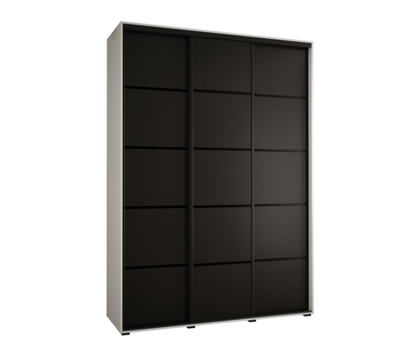 Szafa przesuwna Abiks DAVOS 4 wysoka szer.170cm gł.45cm biały/czarny/czarny 1szt.