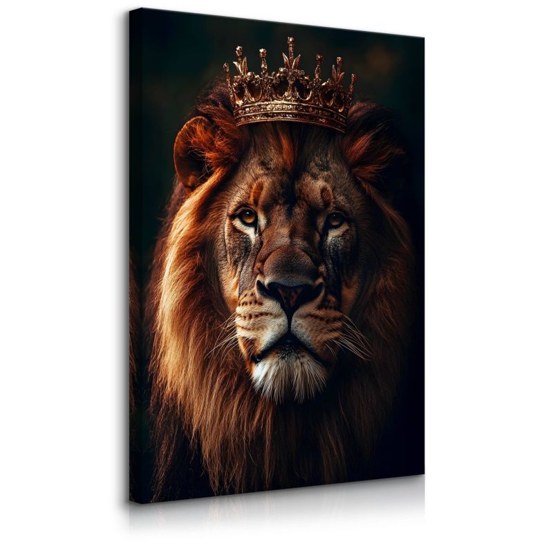 Obraz Muralo Ścienny Lew W Koronie Nowoczesny Styl 60x90 cm 1 szt.