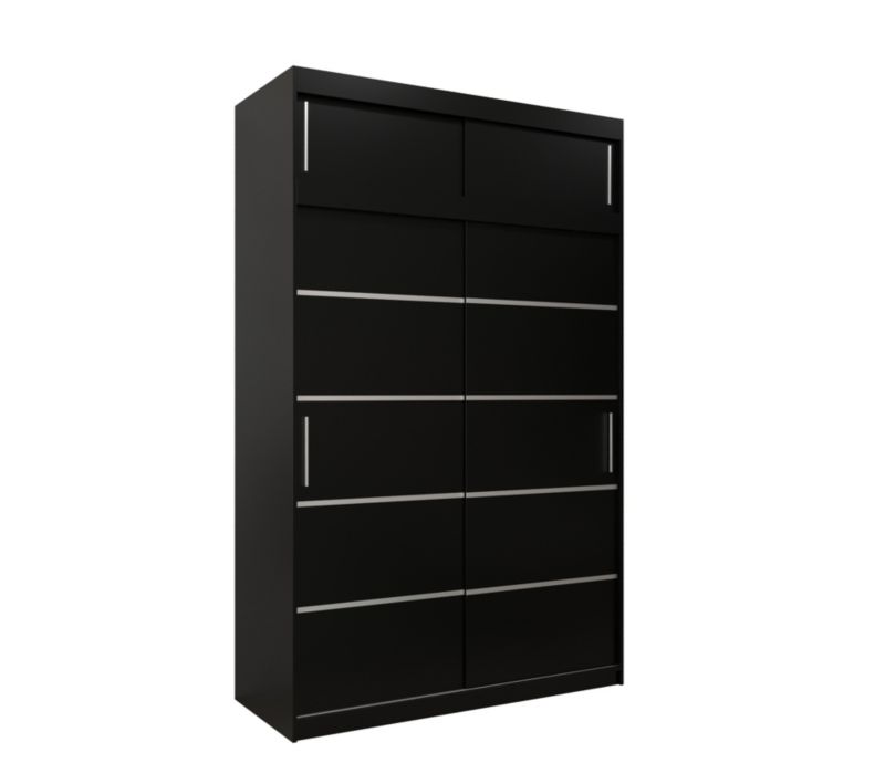 Szafa przesuwna Abiks Verona 1 150 czarny + czarny z nadstawką 1 szt.