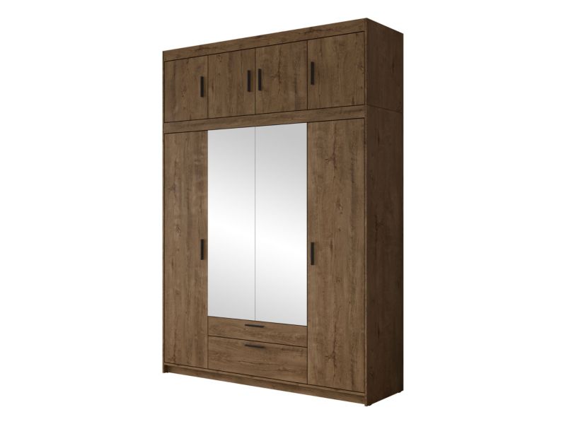 Szafa z lustrem i nadstawką MIRJAN 24 Elena 4D dąb lefkas 1 szt.