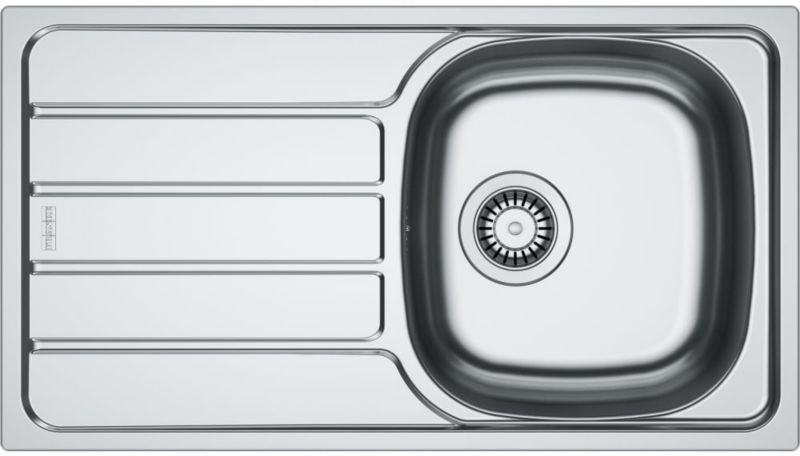 Zlewozmywak Franke Spark SKN 78x43,5cm, 1-komorowy, stalowy, z ociekaczem, gładki, 1 szt.