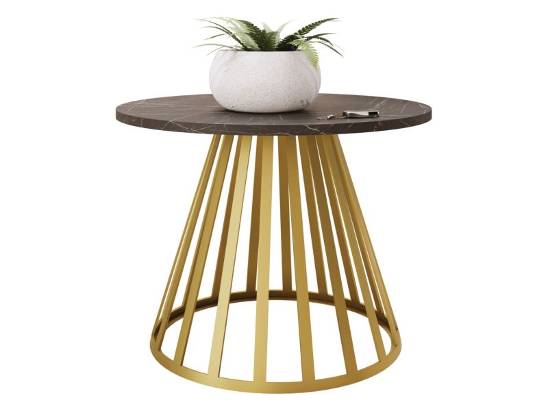 Stolik kawowy okrągły MIRJAN 24 Mokod Mini złoty/black pietra grigia 1 szt.