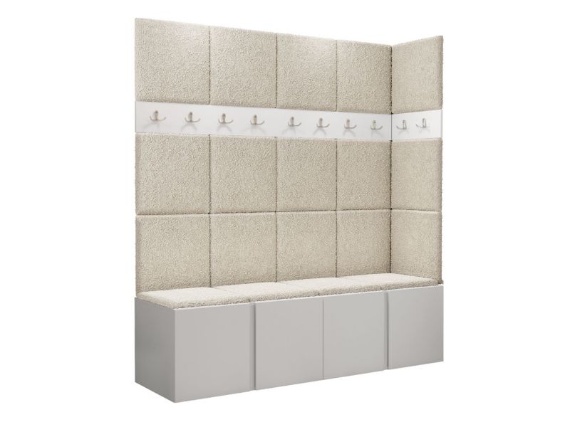 Garderoba MIRJAN 24 Orion II biały + beżowa bukla 1 kpl.