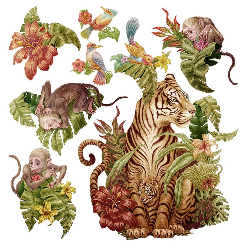 Ścienne Naklejki Wallfluent 80x60 cm Safari zwierzęta 1 rol.