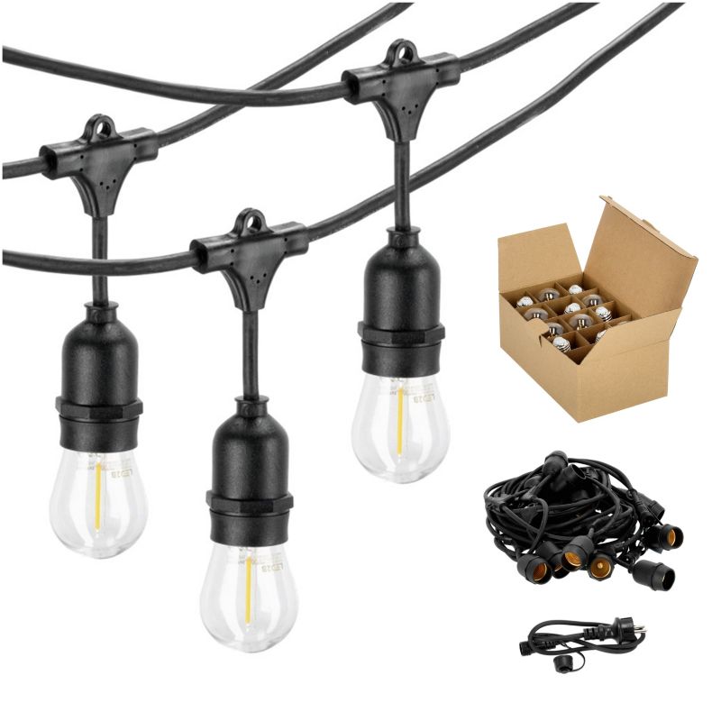 Girlanda ogrodowa LLs 15m+15x żarówek 1W E27 1kpl.