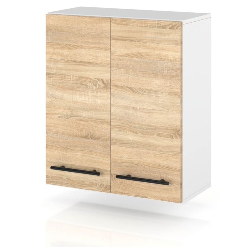 Szafka Kuchenna Hurtownia-Mebli Wisząca W60 sPremium 60cm Biały Mat Dąb Sonoma 60x32x72 cm 1szt.