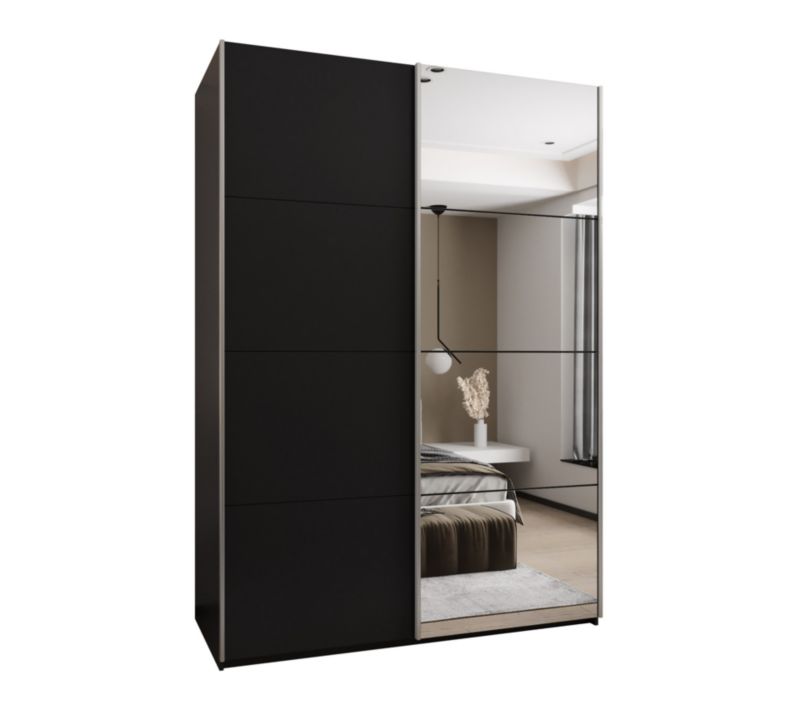 Szafa przesuwna Abiks LUX 3 wysoka szer.180cm czarny/czarny/srebrny 1szt.