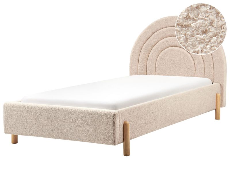 Łóżko Boucle Anet 90 x 200 cm Beżowy 1 szt.