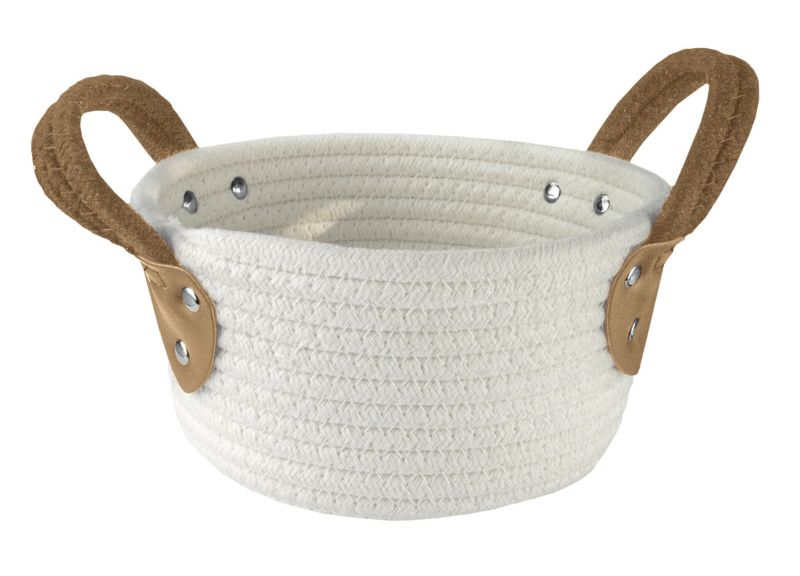 Koszyk łazienkowy Kleine Wolke Patch biały/brązowy S, 1 szt.
