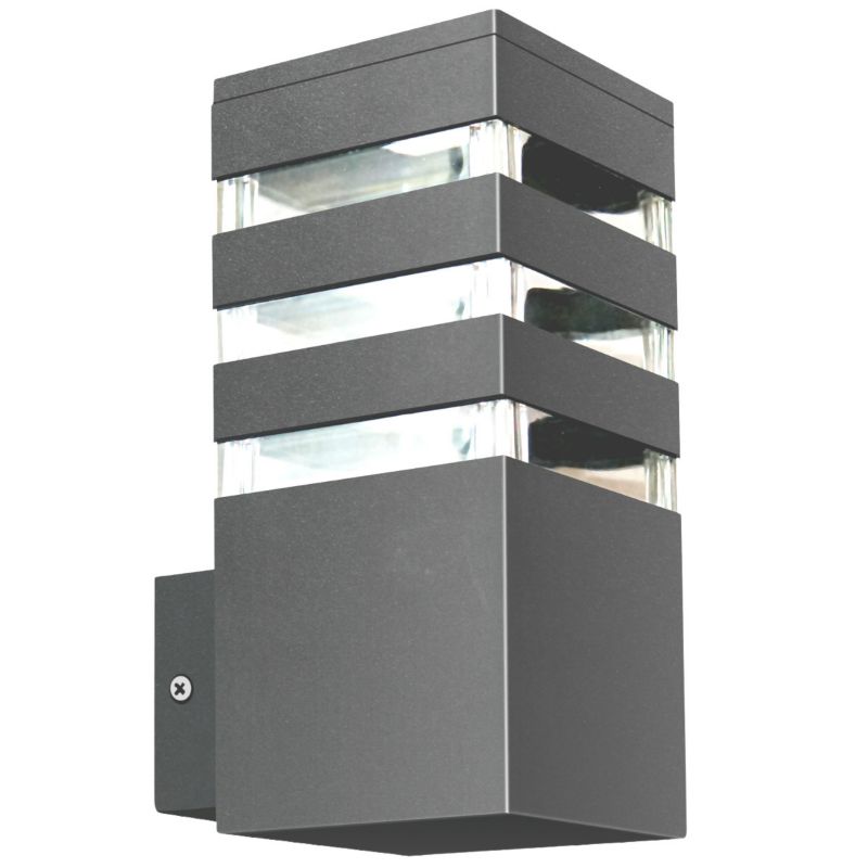 Kinkiet ścienny zewnętrzny Polux Teksas grafit 1 x E27 x 12W IP44 wym: 20 x 9 x 12 cm - 1 szt.