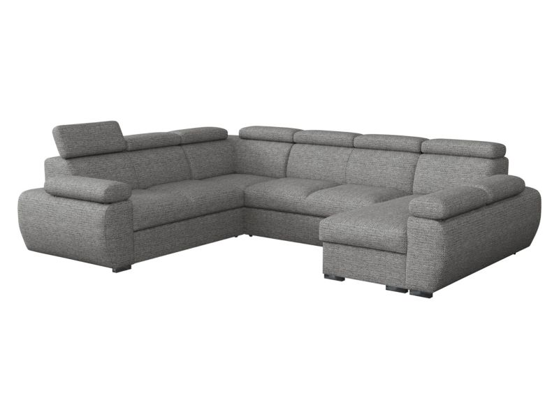 Narożnik z funkcją spania MIRJAN 24 Boston U prawy 2R+R+2P+LC szara plecionka 1 szt.