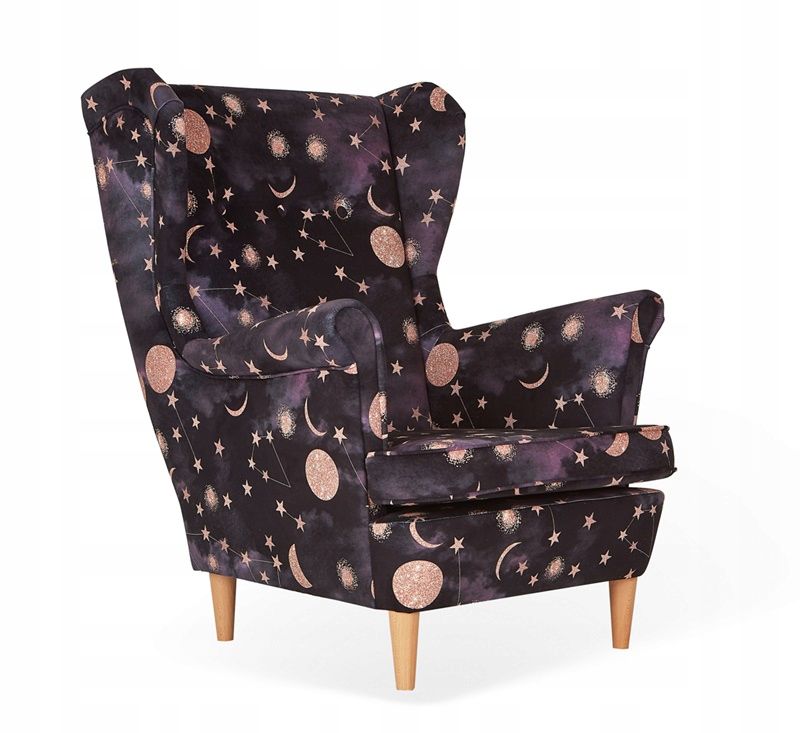 Fotel uszak do salonu Family Meble ARI PRINT wzorzysty noc 1szt