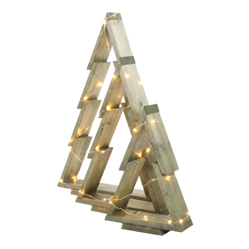 Zestaw choinek drewnianych MODO24 3w1 stojących impregnat zielony 59,5 x 48 cm 1 kpl