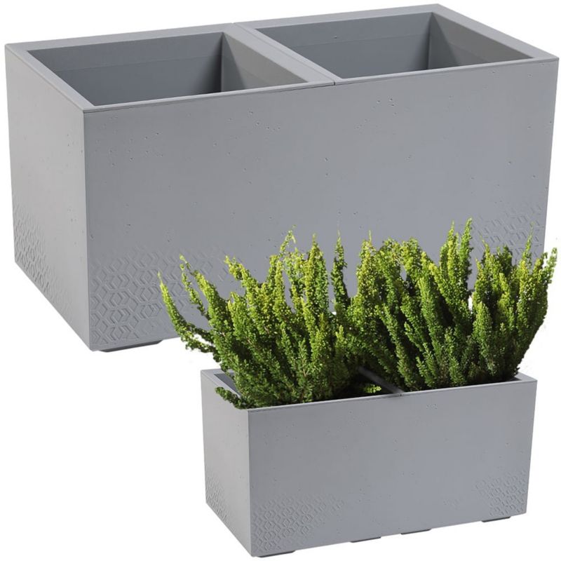 Doniczka Lamela KARO donica kwietnik 80x40x40cm imitacja betonu szara 1 szt.