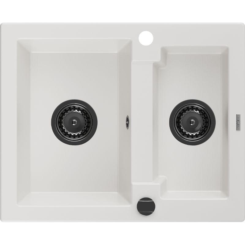 Zlewozmywak wpuszczany Mexen Carlos 1,5-komorowy biały 582x475 mm 6518581500-20-B