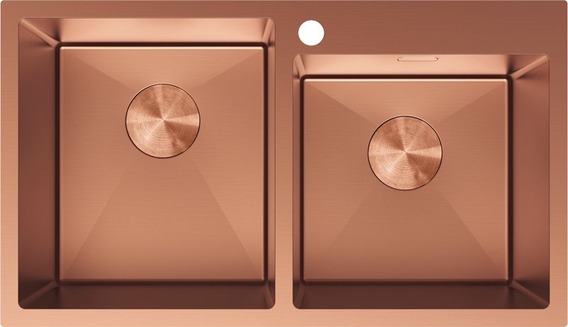 Zlewozmywak dwukomorowy Mexen Xorin miedź 780x450 mm 1 szt.