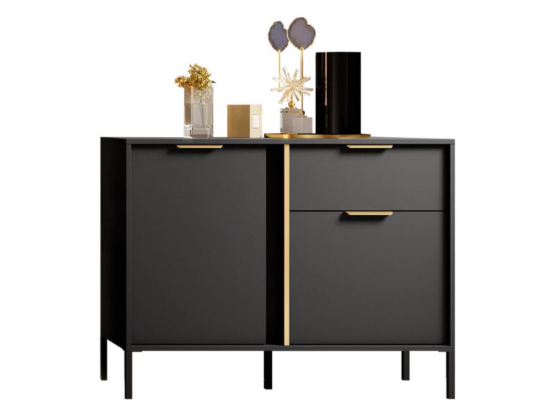 Komoda MIRJAN 24 Lars 103 2D1S antracyt/antracyt/złoty 1 szt.