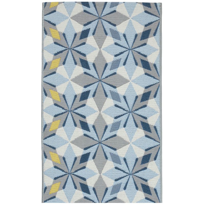 Dywan SELENA 60x140 cm płasko tkany e-floor wewnętrzny zewnętrzny geometryczny niebieski 1 szt