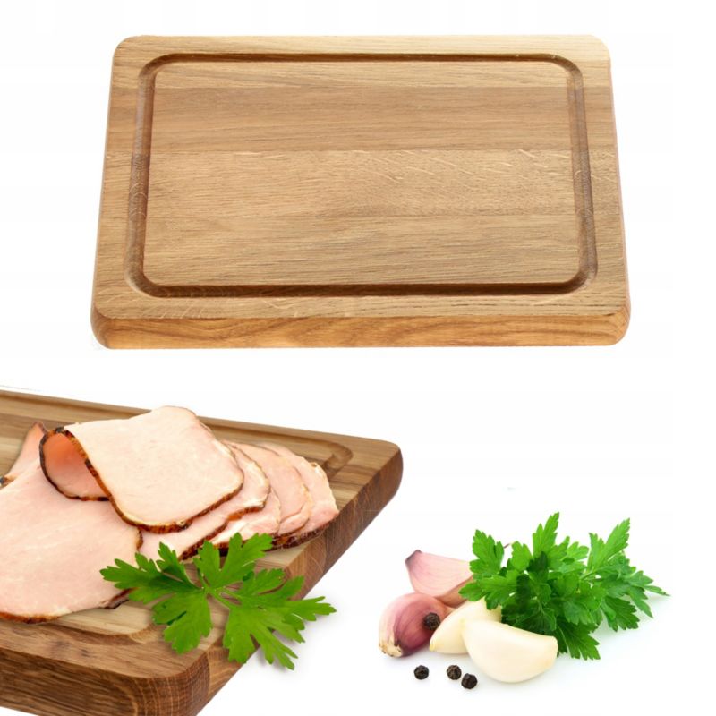 Deska Do Krojenia KADAX 25x20 Kuchenna Drewniana Dębowa 1szt.